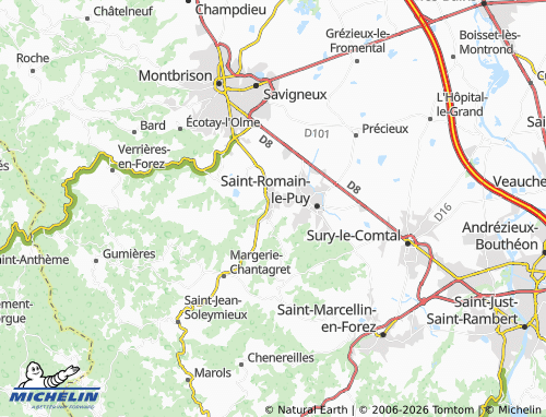 Carte MICHELIN Saint-Georges-Haute-Ville - ViaMichelin