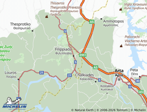 Mapa MICHELIN Filippiada - ViaMichelin