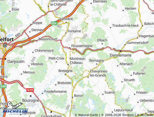 Carte MICHELIN Montreux-Vieux - ViaMichelin