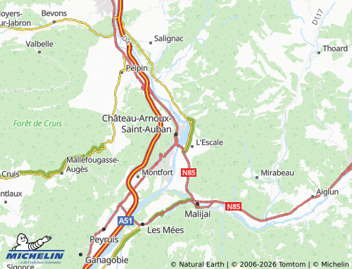 MICHELIN Château-Arnoux-Saint-Auban map - ViaMichelin