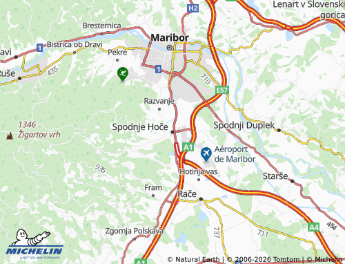 Mappa MICHELIN Spodnje Hoče - ViaMichelin