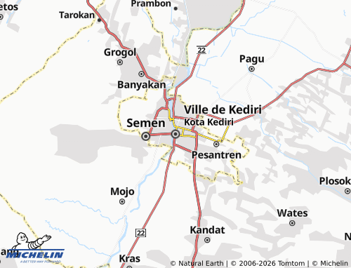Mapa MICHELIN Ciudad de Kediri - ViaMichelin
