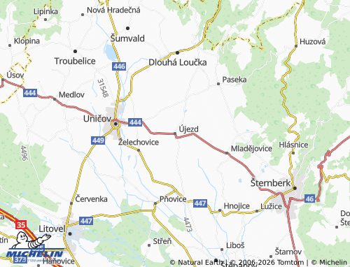 Mapa MICHELIN Újezd - ViaMichelin