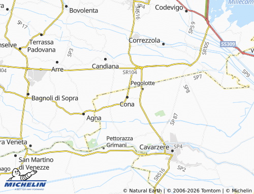 MICHELIN Cona map - ViaMichelin