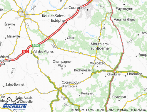 Carte MICHELIN Plassac-Rouffiac - ViaMichelin