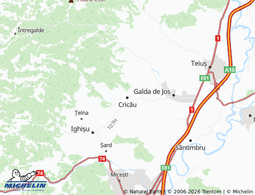Mapa MICHELIN Cricău - ViaMichelin