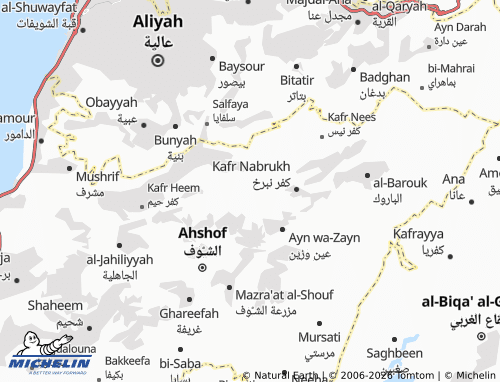 Mapa MICHELIN Mu'asir Bayt al-Deen - ViaMichelin