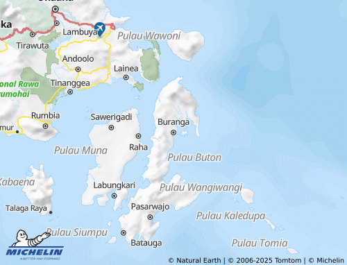 MICHELIN Buton Utara map - ViaMichelin