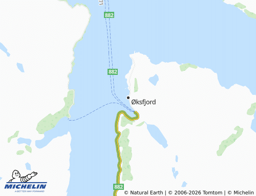 MICHELIN Øksfjord map - ViaMichelin