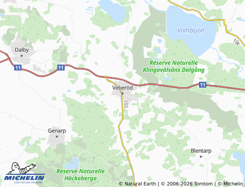 Mapa MICHELIN Veberöd - ViaMichelin