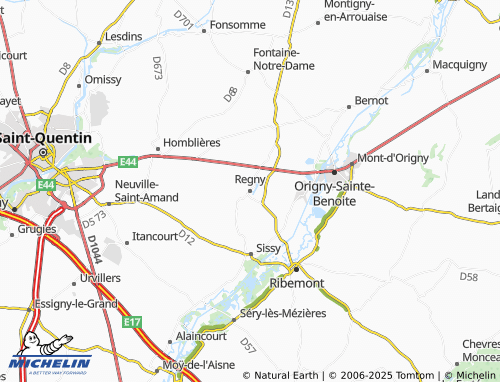 MICHELIN-Landkarte Regny - ViaMichelin
