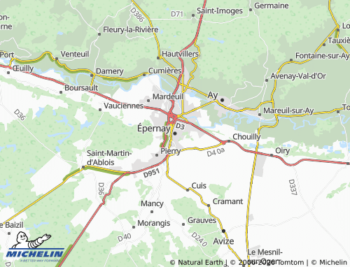 Mapa MICHELIN Epernay - ViaMichelin