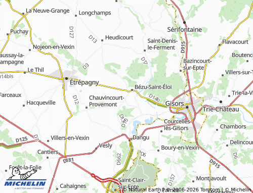 MICHELIN Bernouville map - ViaMichelin
