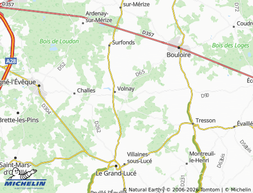 Carte MICHELIN Saint-Mars-de-Locquenay - ViaMichelin