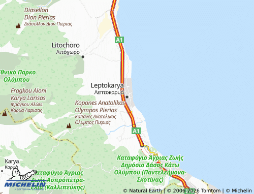 Carte MICHELIN Leptokarya - ViaMichelin