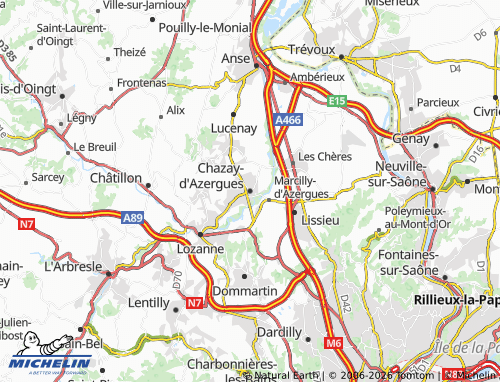 Carte MICHELIN Chazay-d'Azergues - ViaMichelin