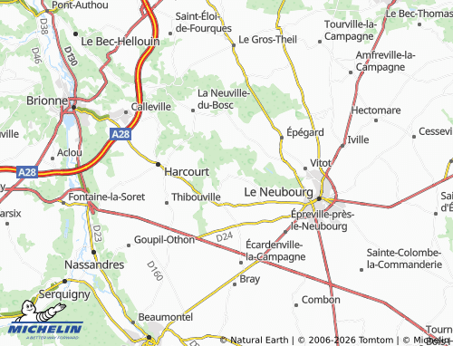 MICHELIN Sainte-Opportune-du-Bosc map - ViaMichelin