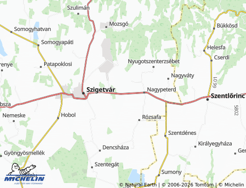 Mapa MICHELIN Botykapeterd - ViaMichelin