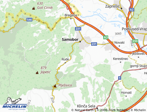 Mapa MICHELIN Cerje Samoborsko - ViaMichelin