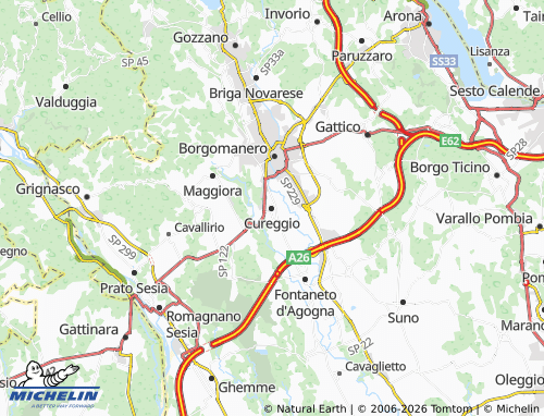 Mappa MICHELIN Cureggio - ViaMichelin