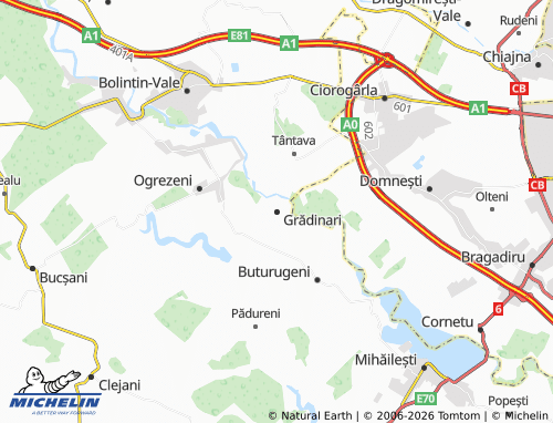 Mappa MICHELIN Grădinari - ViaMichelin