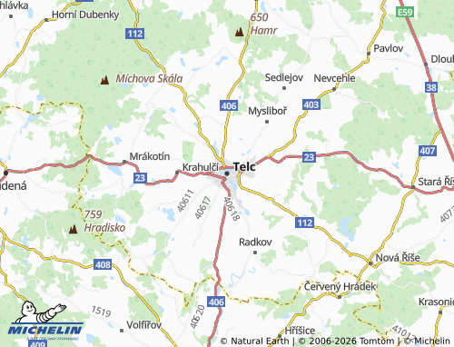 Mappa MICHELIN Telc - ViaMichelin