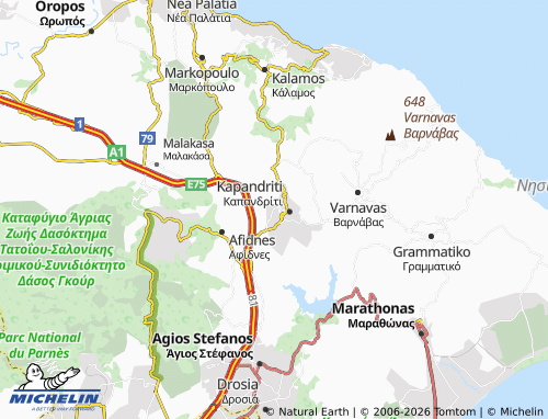 Carte MICHELIN Polydendri - ViaMichelin
