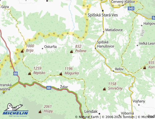 MICHELIN Malá Franková map - ViaMichelin