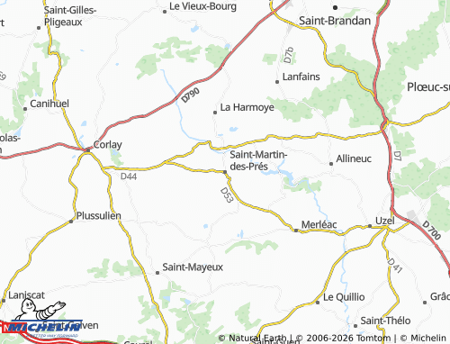 Mapa MICHELIN Saint-Martin-des-Prés - ViaMichelin