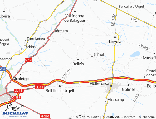 MICHELIN Bellvís map - ViaMichelin