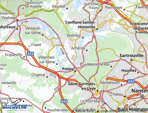 MICHELIN Carrières-sous-Poissy map - ViaMichelin