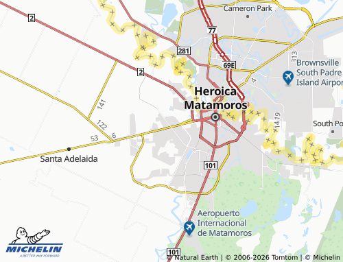 MICHELIN República Sur map - ViaMichelin