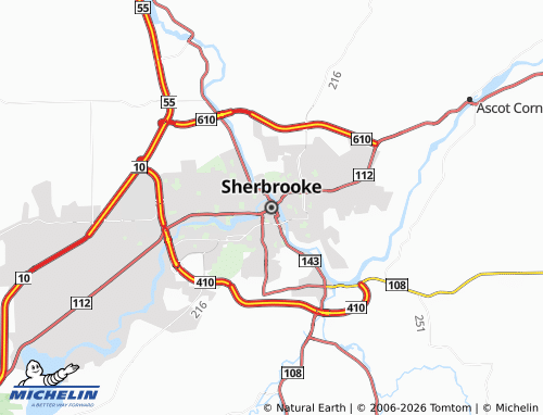 Mappa MICHELIN Sherbrooke - ViaMichelin