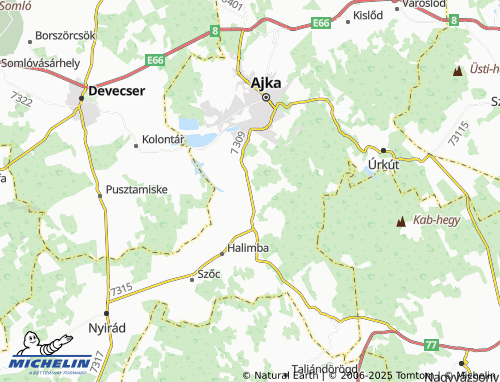 Mappa MICHELIN Padragkút - ViaMichelin