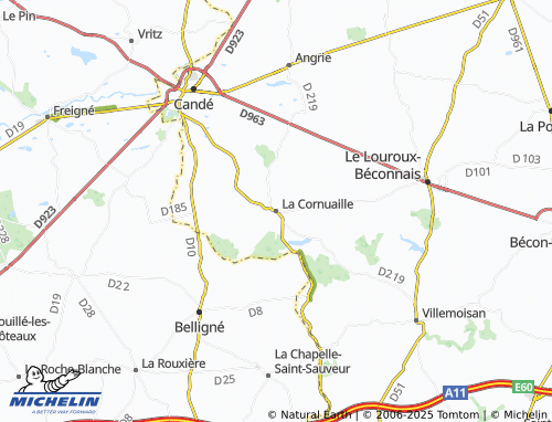 MICHELIN La Cornuaille map - ViaMichelin