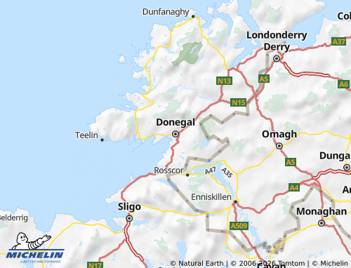 Carte MICHELIN Donegal - ViaMichelin