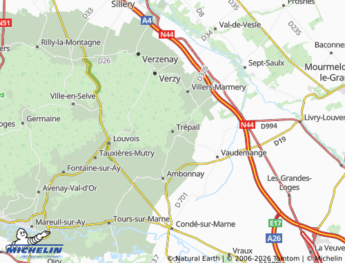 MICHELIN Trépail map - ViaMichelin