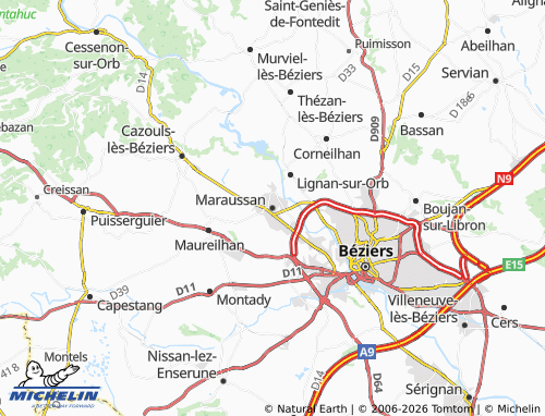 Mappa MICHELIN Maraussan - ViaMichelin