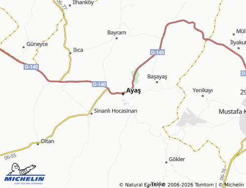 Mappa MICHELIN Ayaş - ViaMichelin