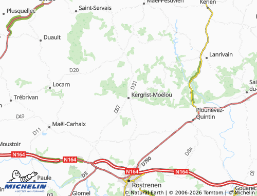 MICHELIN Kergrist-Moëlou map - ViaMichelin