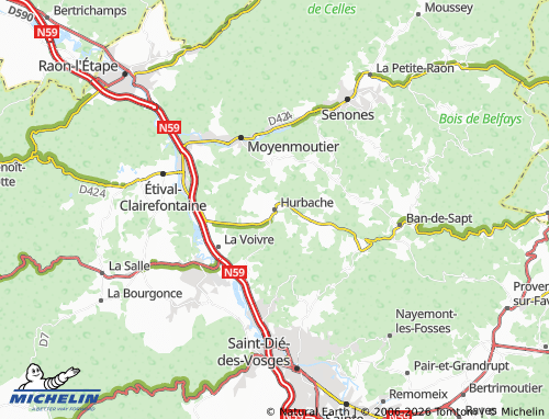 Mappa MICHELIN Hurbache - ViaMichelin