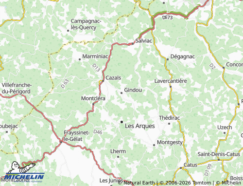 Mappa MICHELIN Gindou - ViaMichelin