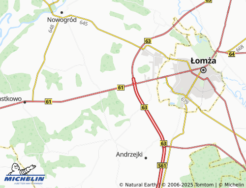 MICHELIN Grzymały Szczepankowskie map - ViaMichelin