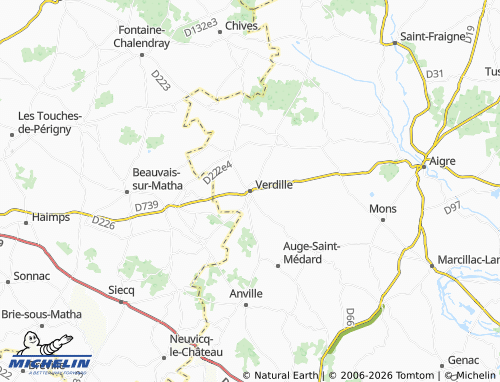 Mapa MICHELIN Verdille - ViaMichelin