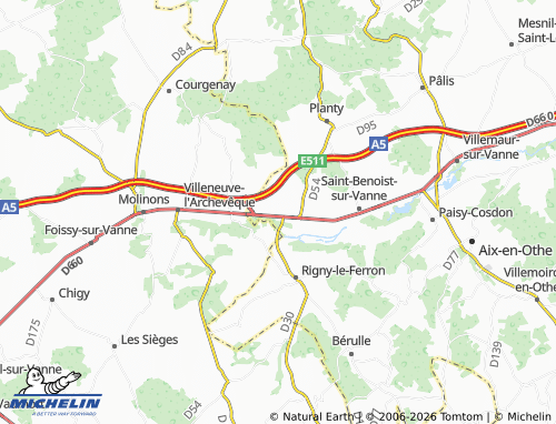Carte MICHELIN Vulaines - ViaMichelin