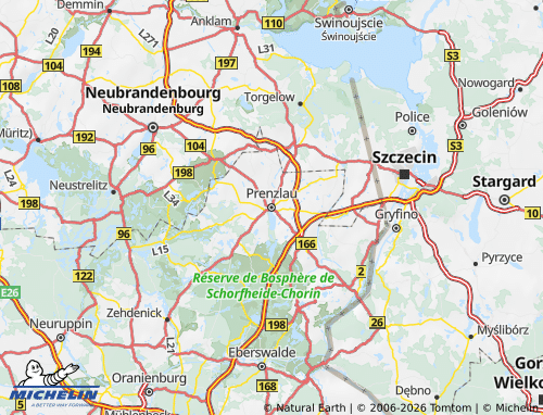 Mappa MICHELIN Uckermark - ViaMichelin