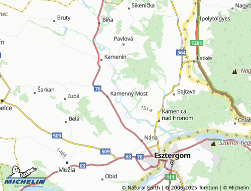 MICHELIN-Landkarte Malá nad Hronom - ViaMichelin