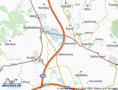 MICHELIN Hejőkeresztúr map - ViaMichelin