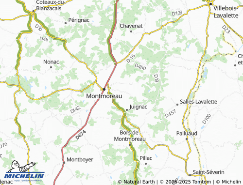 MICHELIN-Landkarte Saint-Amant-de-Montmoreau - ViaMichelin