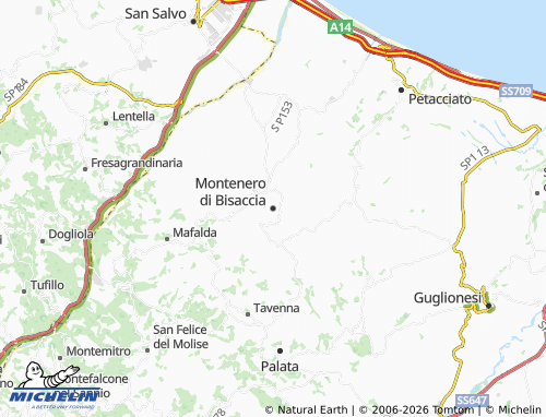 Mappa MICHELIN Montenero di Bisaccia - ViaMichelin